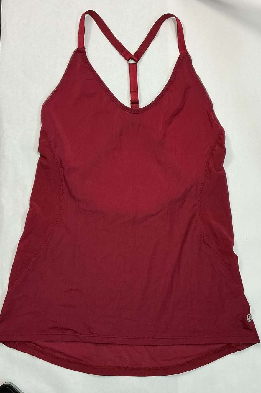 Lululemon Strappy Back Workout Tank Top in Deep Red